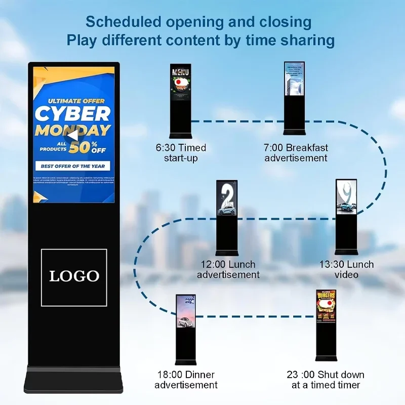 Floor standing digital signage construction detail
