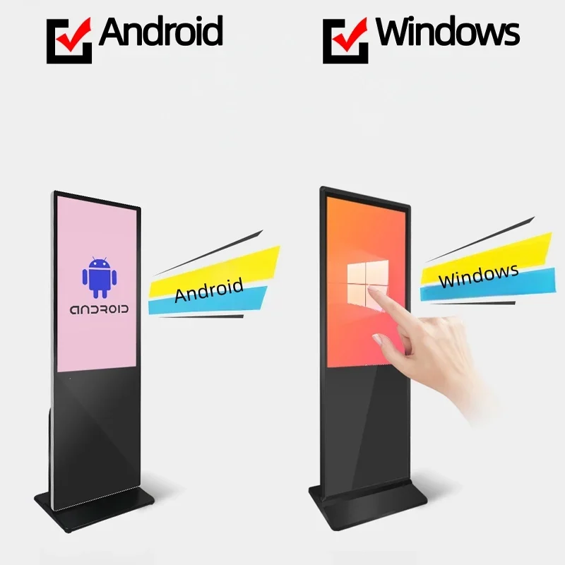 Floor standing digital signage supplied product preparation photograph